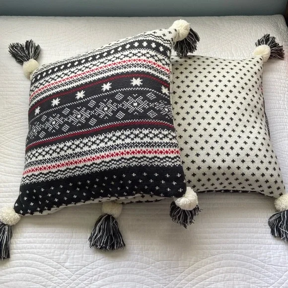Brooks Brothers Fair Isle Sweater Knit Accent Pillow Covers Set of Two - Picture 8 of 16